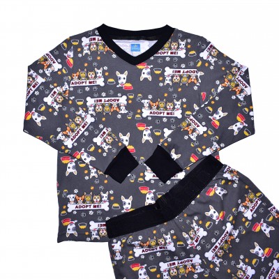 Pijama Glow Adopt Me gris junior manga larga